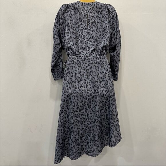 Joie Acantha Leopard Wrap Asymmetrical Hem Long Sleeve Dress size S - Picture 3 of 14